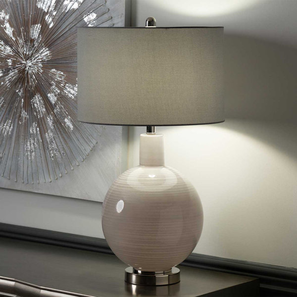 Ivy Bronx Cubelo 72cm Table Lamp with Glass Base for Living Room